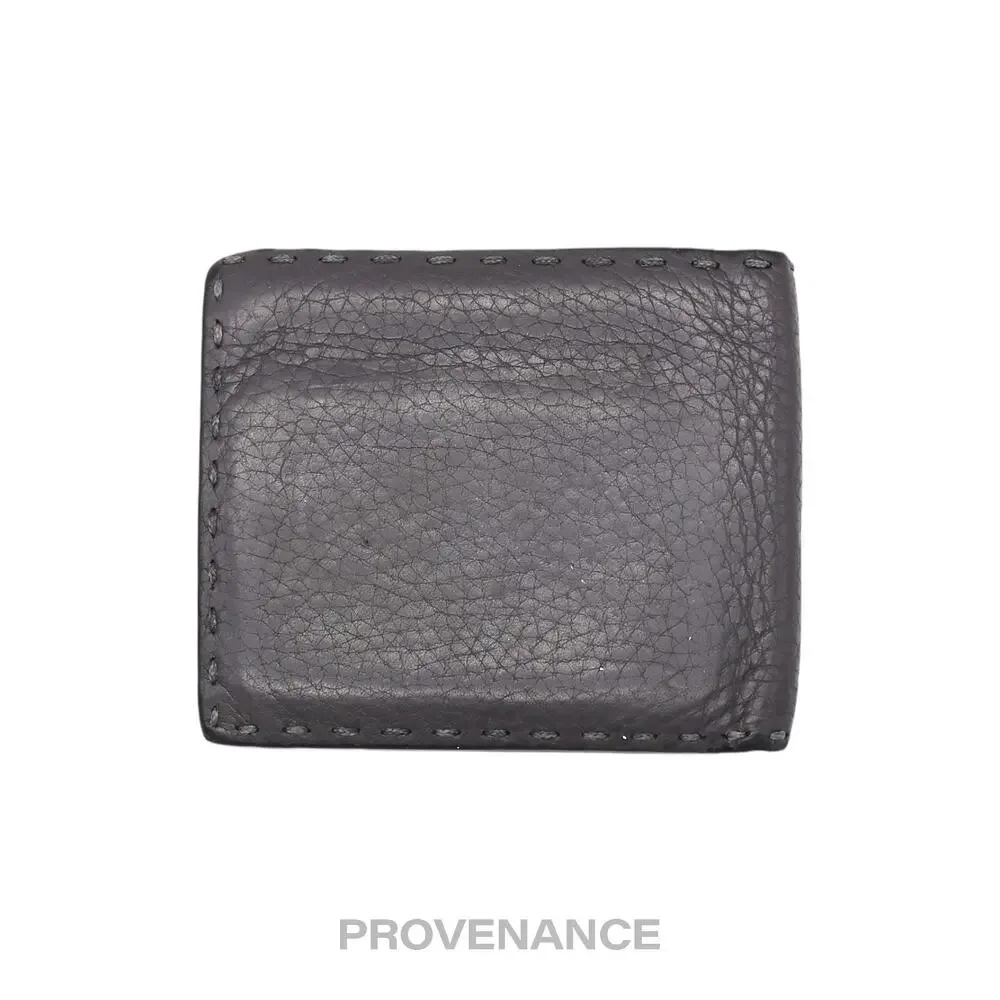 🔴 Fendi Selleria Bifold Wallet - Grey Roman Leather